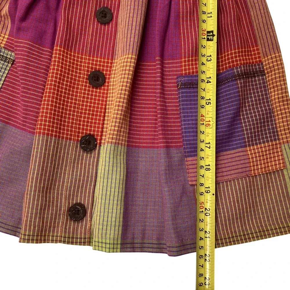 Bonnie Jean Girls 4T Mixed Media‎ Patchwork Plaid Striped Dress Ruffle Sleeve